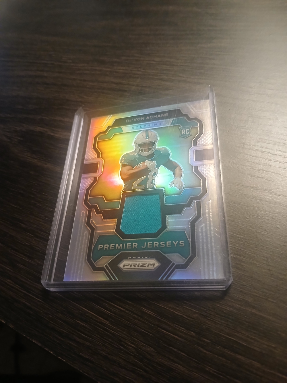De'Von Achane Rookie Premier Jerseys Rookie Card - Teal